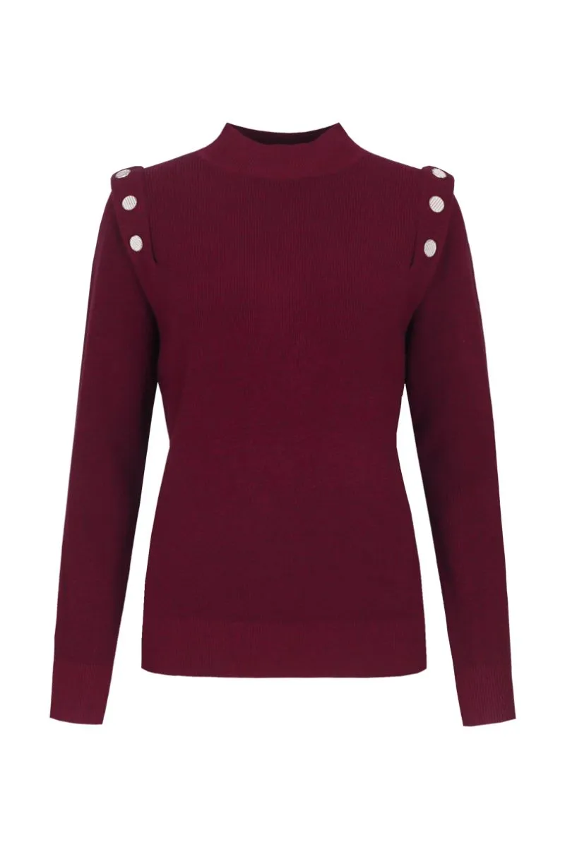 CS The Label Kalina Knit Pullover Mulberry, gebreide trui in mulberry